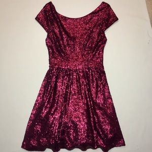 Shiny burgundy dress